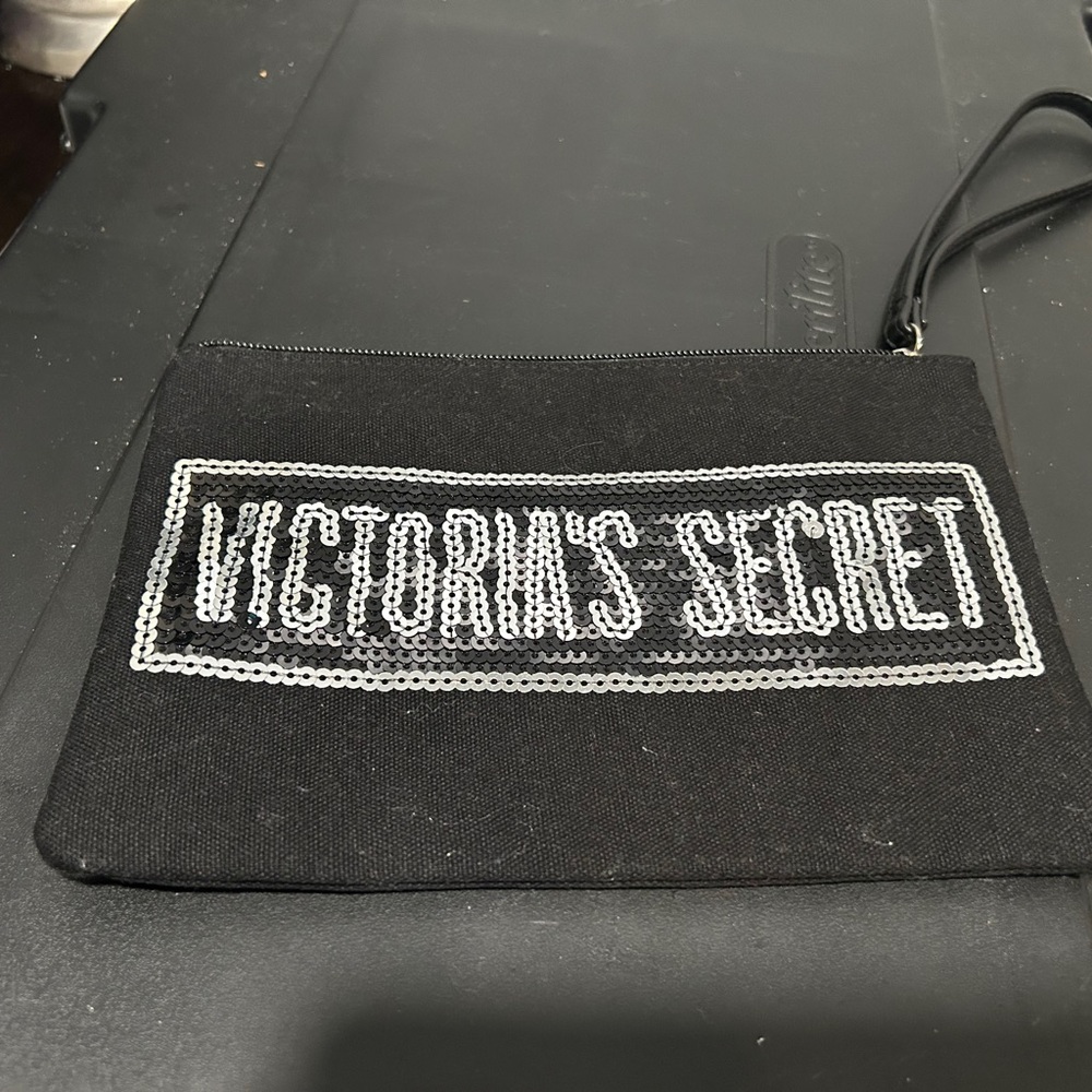 Victoria's Secret Black and Silver Wristlet